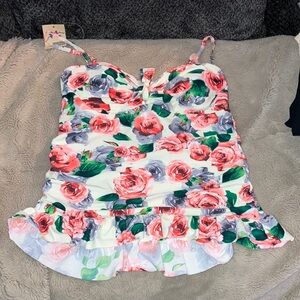 NWT Marina West Tankini Top, Large
